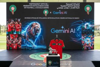 شعار جوجل جيميناي والجامعة الملكية المغربية لكرة القدم