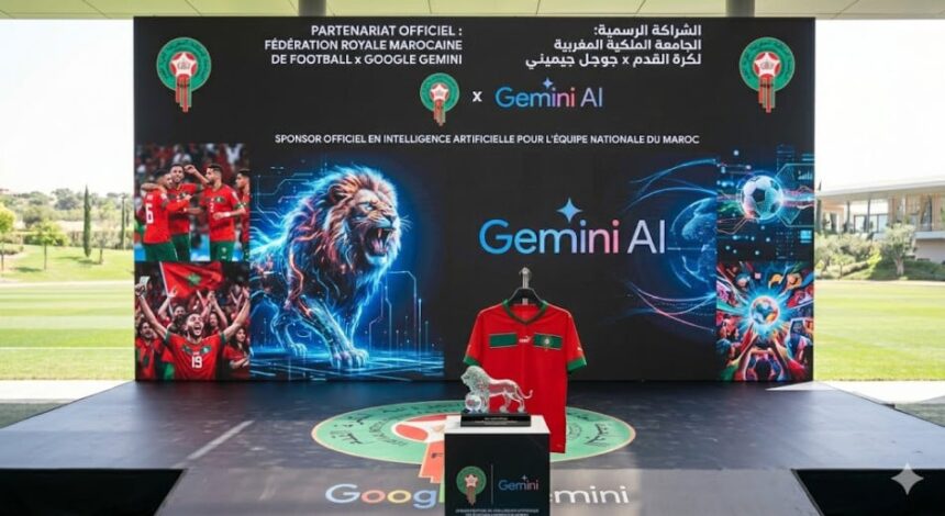 شعار جوجل جيميناي والجامعة الملكية المغربية لكرة القدم