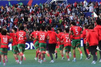لاعبي المنتخب المغربي لأقل من 17 سنة في الملعب