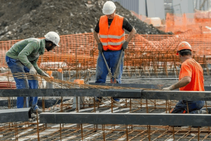 رجال يعملون في موقع بناء
