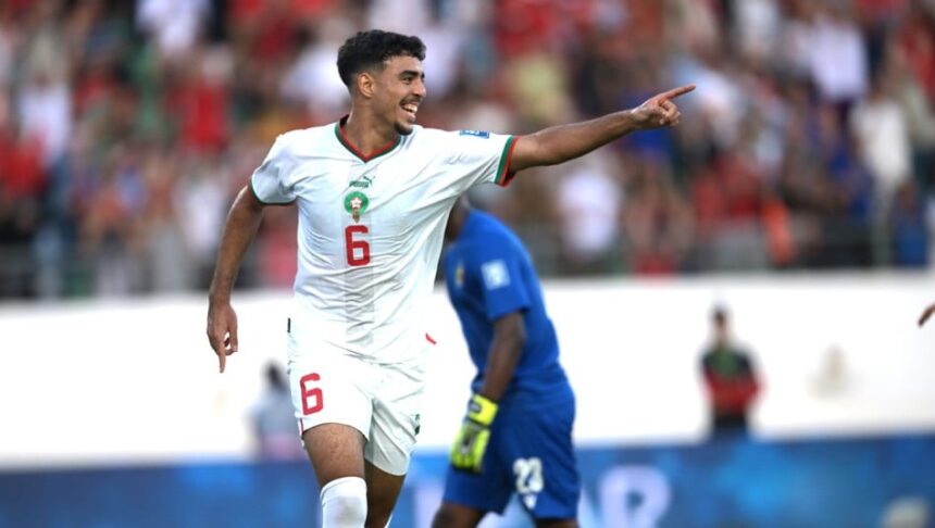 شادي رياض بقميص المنتخب المغربي رقم 6