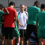 لاعبو المنتخب المغربي خلال حصة تدريبية استعدادًا للمونديال.