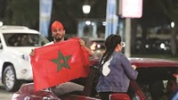 جماهير مغربية تحتفل بفوز أسود الأطلس في دبي