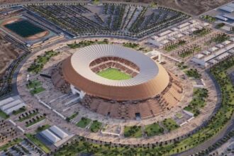 ملعب أدرار بأكادير قيد التجديد لاستضافة كأس العالم 2030.