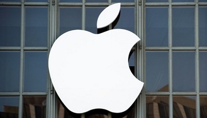 شعار شركة Apple باللون الأبيض