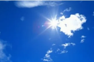 سماء زرقاء صافية مع سحب متفرقة