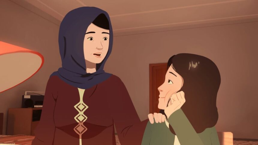 شخصيتان كرتونيتان ترتديان غطاء رأس مختلف