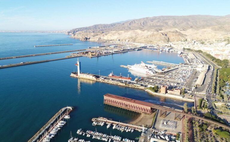 صورة جوية لميناء الناظور غرب المتوسط بمنارة.
