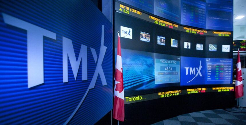 شاشات تعرض بيانات شركات مدرجة في بورصة تورونتو TMX.