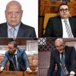 أربعة مرشحين للانتخابات البرلمانية يرتدون بدلات رسمية وربطات عنق.