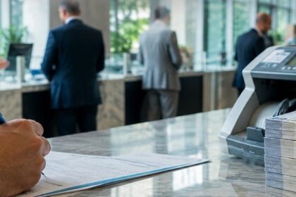 أوراق نقدية ومستندات على طاولة مكتب