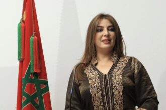 سفيرة المغرب تتحدث في حفل استقبال